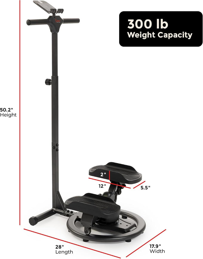 Sunny Health & Fitness Swivel Stepper w/Handlebars & 3 Motion Modes