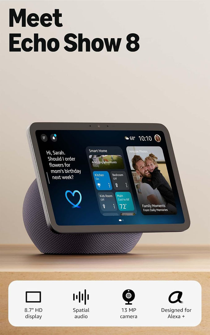 Amazon Echo Show 11 (newest model), Vibrant Full-HD 11" display with more viewing area and spatial audio, Designed for Alexa+, Glacier White
