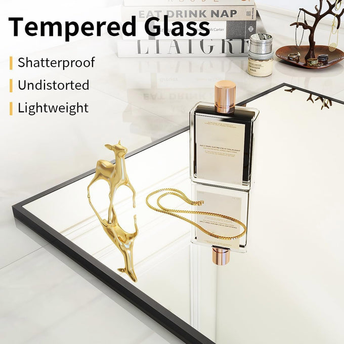 VooBang Mirror Full Length - 21" x 57" Floor Mirror with Stand Black