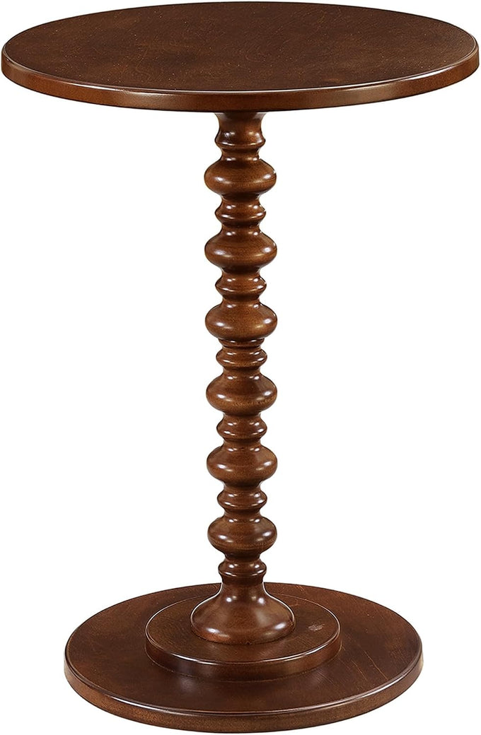 Convenience Concepts Palm Beach Spindle Table 17.75" -Traditional Solid Wood Round Side Accent, Display Pedestal for Transitional Living Room, Entryway, Hallway, or Bedroom, Blue
