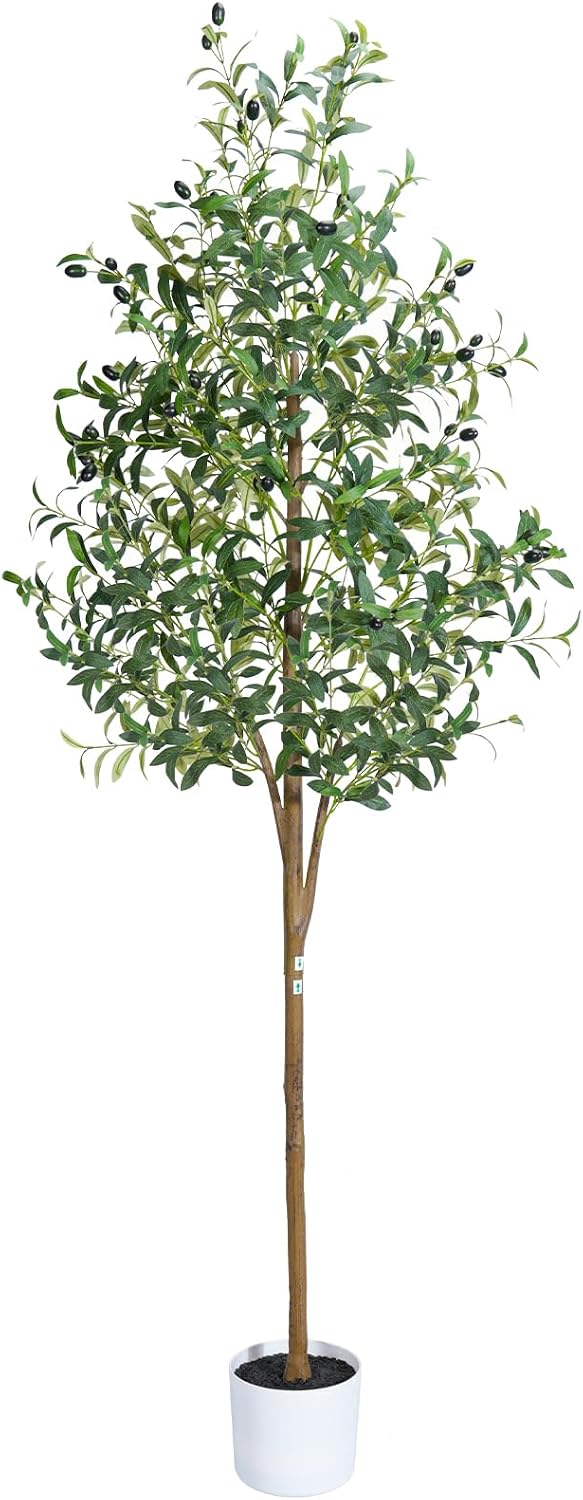 Olive Tree 6FT Fake Tree Faux Plants Indoor with Pot