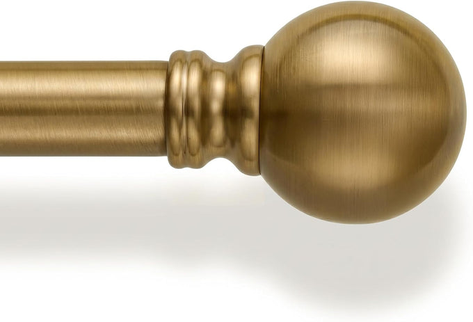 2 Pack Warm Gold Curtain Rods Double for Windows 72 to 144 Inch Extra Long
