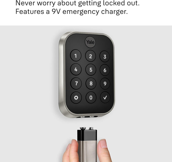 Yale Security Home Assure Lock 2 Deadbolt, Black Suede Keyless Entry Door Lock with Digital Touchscreen Keypad and Bluetooth Connectivity (No Wi-Fi), YRD430-BLE-BSP