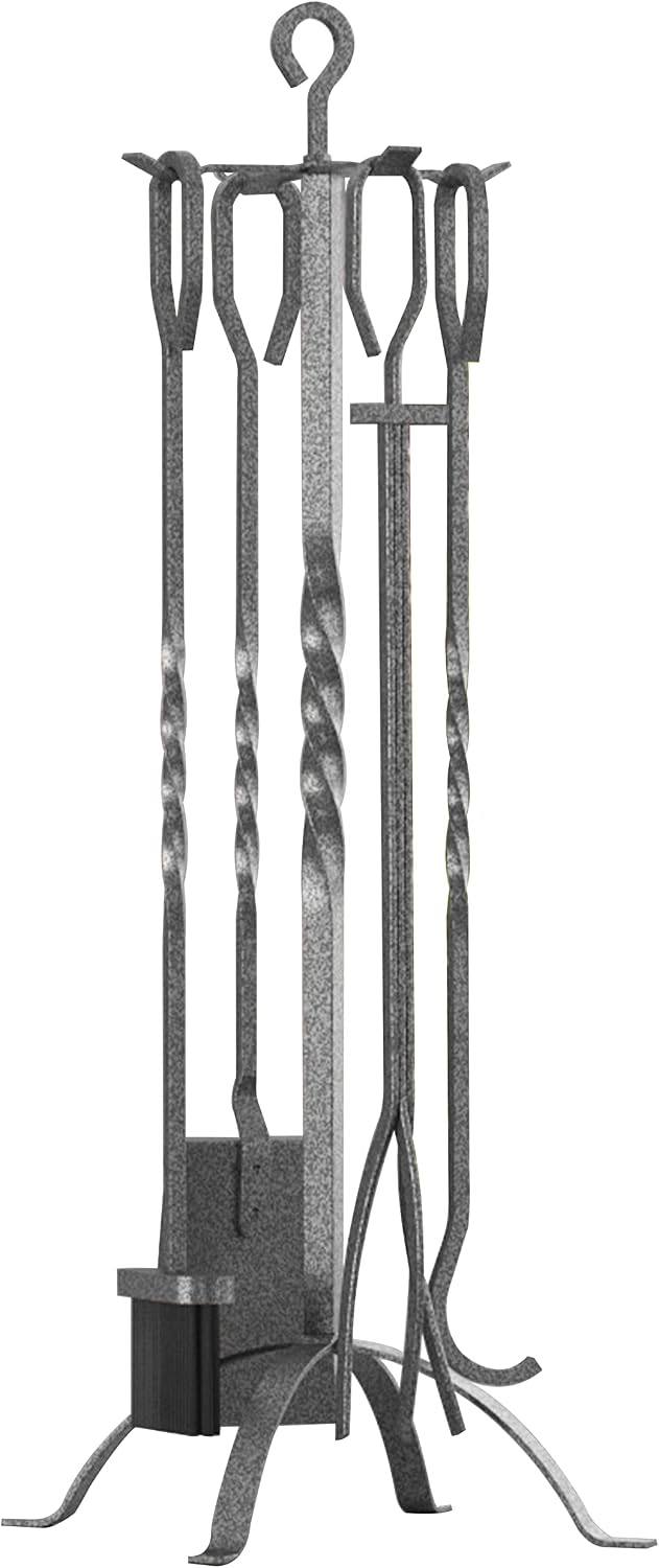 Fire Beauty 5 Pcs Wrought Iron Fireplace Tool Set Indoor Outdoor Fire Pit