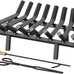 Jusgym Fireplace Grate 30 Inch with Fire Tongs & Poker