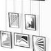 Umbra Exhibit Picture Frame Set, Adjustable Wall Mount, Set of 5, Black