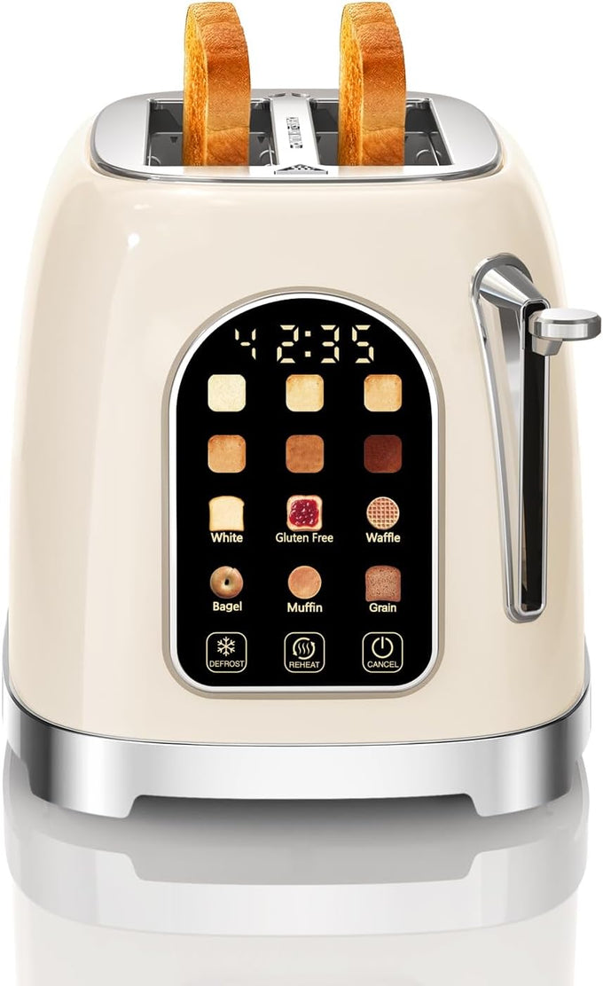 Retro 4 Slice Toaster with Touch Screen & Wide Slots, Mint Green