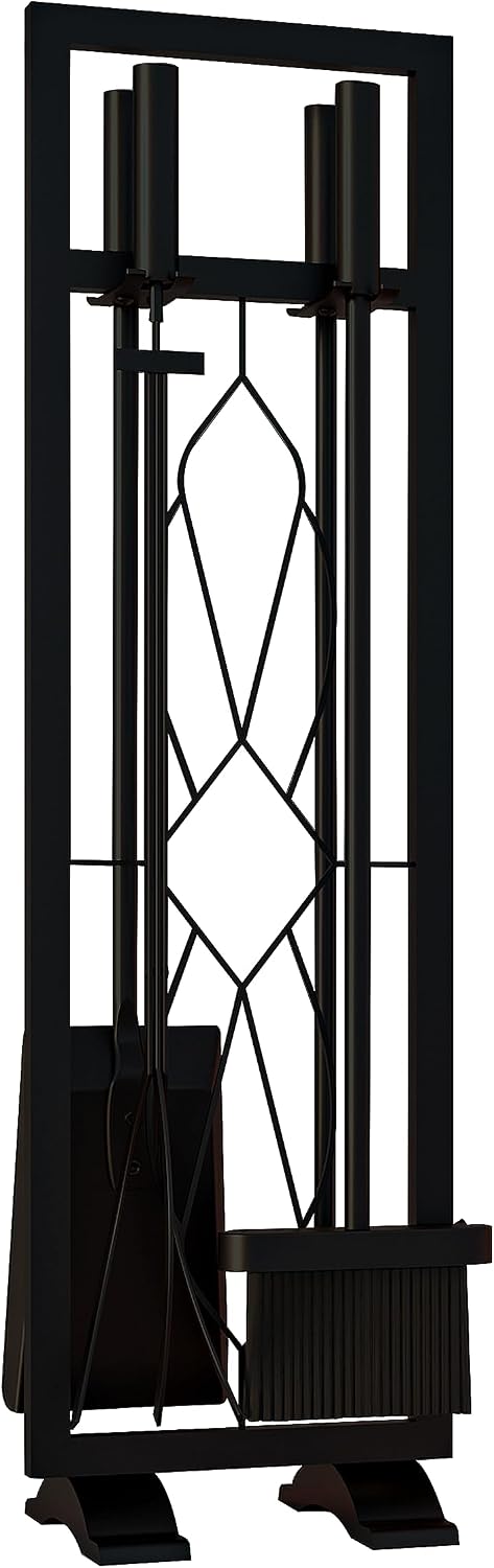 Fire Beauty 5-Piece Wrought Iron Indoor Fireplace Tools Set for Wood Stove