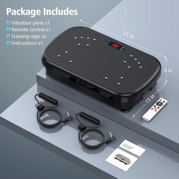 PUREROYI Vibration Plate Exercise Machine with 180 Speeds & 330lbs Capacity