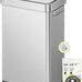 EKO Deluxe Mirage-T 50 Liter / 13.2 Gallon Touchless Rectangular Motion Sensor Trash Can or Recycling Bin, Matte Stainless Steel Finish