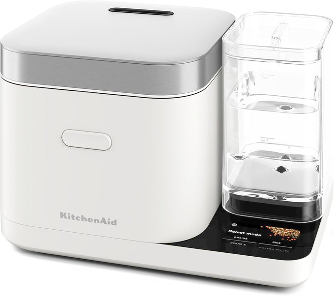 KitchenAid 8 Cup Grain and Rice Cooker, Integrated Scale, Porcelain White