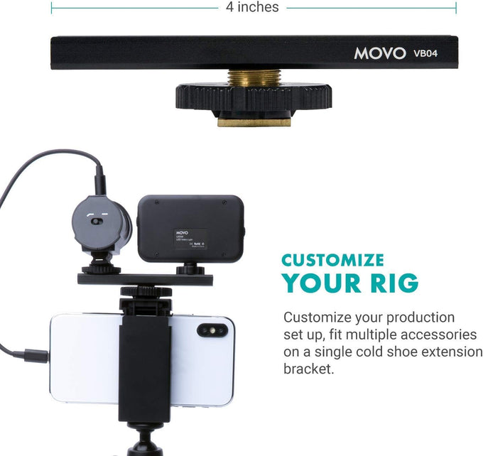 Movo iVlogger Vlogging Kit for iPhone - Lightning Compatible YouTube Starter Kit for Content Creators - Accessories: Phone Tripod, Phone Mount, LED Light and Shotgun Microphone
