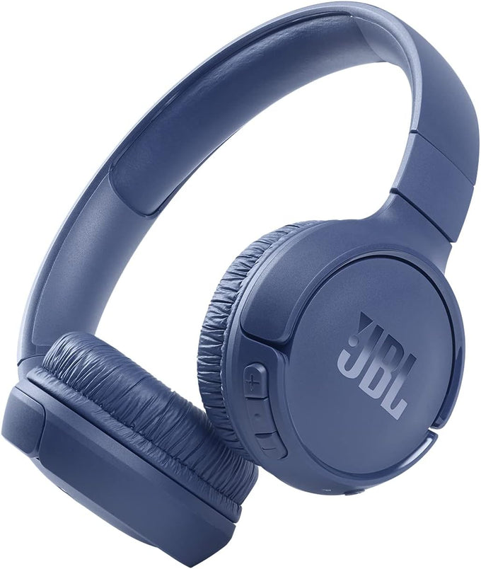 JBL Tune 510BT - Bluetooth headphones with up to 40 hours battery, microphone for call, foldable and comfortable, Android and iOs compatible (White)