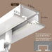Ceiling Mount Recessed curtain track System for Window Treatments, White Aluminum (8ft)