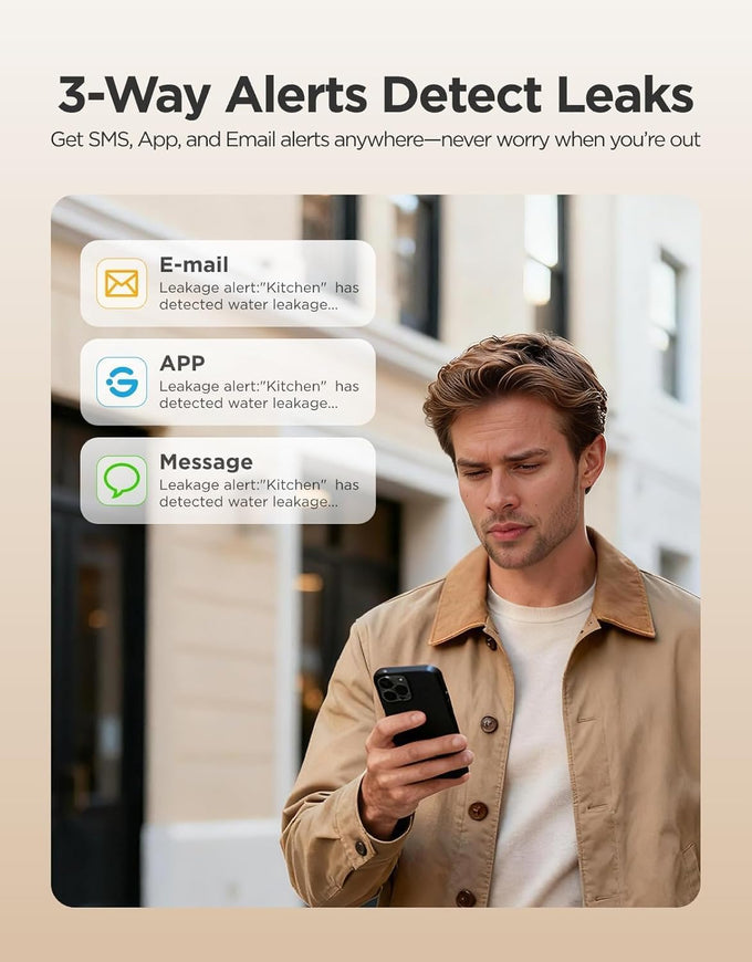 GoveeLife Upgraded Smart Water Leak Detector 1s with High Alarm, 4 Pack