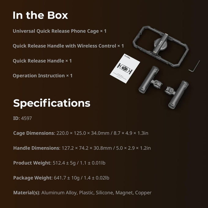 SmallRig Universal Quick Release Phone Cage Kit Basic - 4597