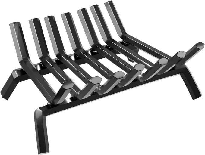 AMAGABELI GARDEN & HOME Fireplace Grate Log Holder 24 Inch Firewood Burning Rack Heavy Duty Wrought Iron Solid Steel for Chimney Hearth Fire Pit Outdoor Kindling Tools Wood Stove Accessories