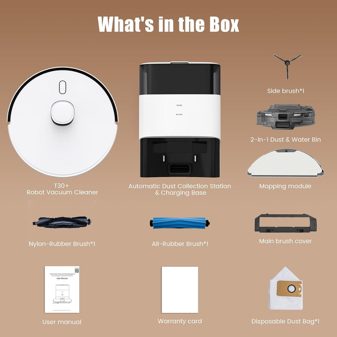 Robot Vacuum and Mop Combo Self-Emptying, 12000Pa Suction, LiDAR Navigation, Obstacle Avoidance, 75-Day Hands-Free, WiFi/App/Alexa Control
