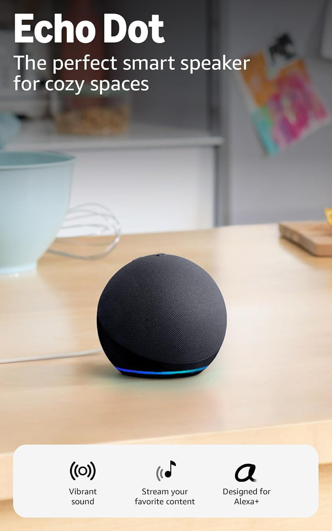 Amazon Echo Dot (newest model) - Vibrant sounding speaker, Designed for Alexa+, Great for bedrooms, dining rooms and offices, Deep Sea Blue
