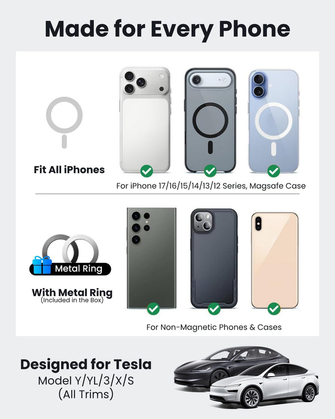 REEVAA Tesla Phone Mount for Model Y/YL/3/X/S Accessories, Magsafe Holder