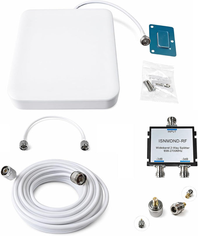 Indoor Panel Antenna Kit with 2 Way Splitter for Cell Phone Signal Boosters