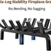 AMAGABELI GARDEN & HOME Fireplace Grate Log Holder 24 Inch Firewood Burning Rack Heavy Duty Wrought Iron Solid Steel for Chimney Hearth Fire Pit Outdoor Kindling Tools Wood Stove Accessories