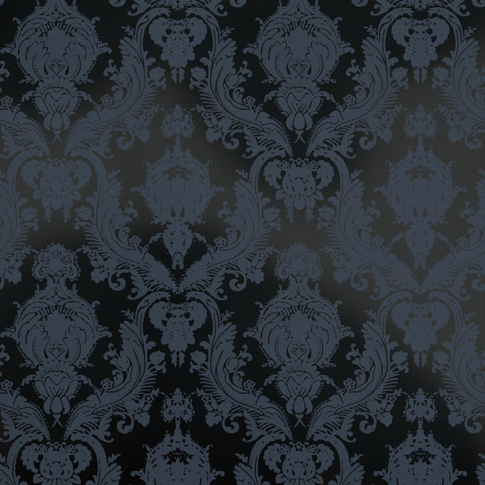 Tempaper Textured Metallic Blue Damsel Removable Peel and Stick Damask Wallpaper, 20.5 in X 16.5 ft, Made in the USA