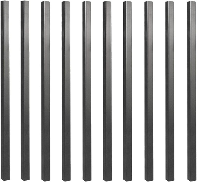 Baluster 1" x 1/2" Rectangular 38" Long, Powder Coated Black - RCTB38 (10 pcs)