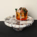 Marble Decorative Tray, 7" Round Marble Tray for Coffee Table