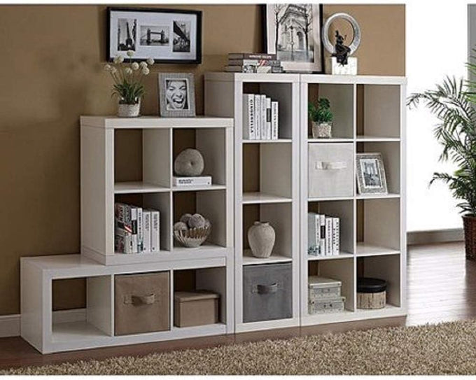 Better Homes and Gardens Bookshelf Square Storage Cabinet 4-Cube Organizer White