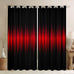 Feelyou Red and Black Darkening Drapes Abstract Ombre Blackout Curtains Boys Stripes Window Curtains Kids Toddler Red and Black Striped Window Treatments (2 Panels, 52 x 84 Inch)
