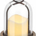 16" High Versatile Vintage Brass Metal Candle Holder with Handmade Sturdy Glass Dome and Natural Wooden Base for Pillar Candle & Plants, Industrial, Farmhouse, Shabby Chic, Display Cloche Bell Jars