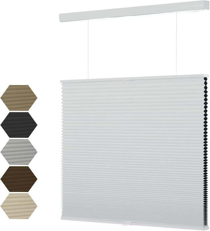 MYshade Top Down Bottom Up（TDBU） Cellular Shades, 1.5 inch Cordless Blackout Honeycomb Pleated Blinds for Windows Home Bedroom Office, Light Control, Thermal Insulated, 40" W x 64" H, White