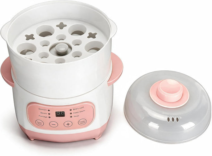 Electric Stew Pot, Dry Burning Prevention Ceramic Lining Smart Soup Cooker for Home Kitchen (US Plug 110V)