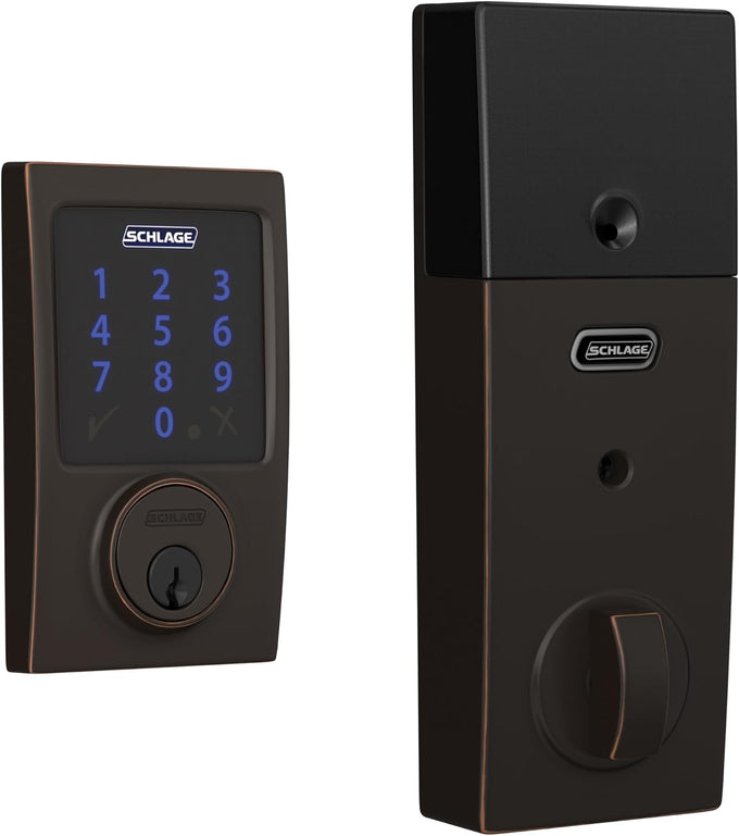 Schlage Connect Smart Deadbolt Lock with Camelot Trim, Satin Nickel