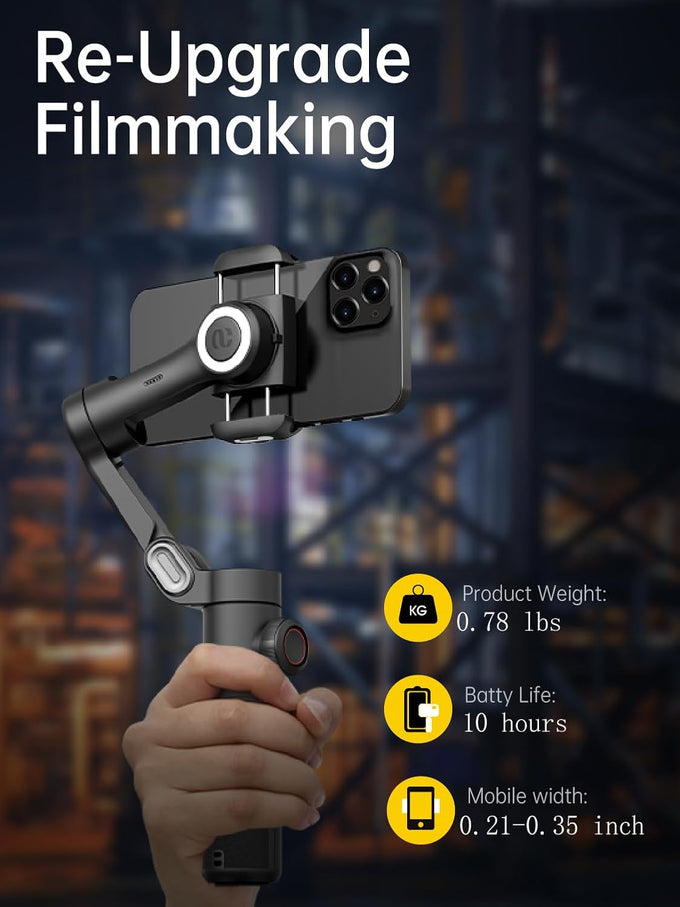 AOCHUAN Smart XE 3-Axis Gimbal Stabilizer for iPhone&Android,Foldable