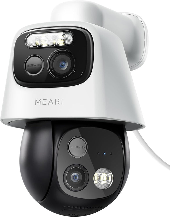 MEARI 2.5K Dual Lens Plug-in WiFi Cameras for Home Security Indoor/Outdoor