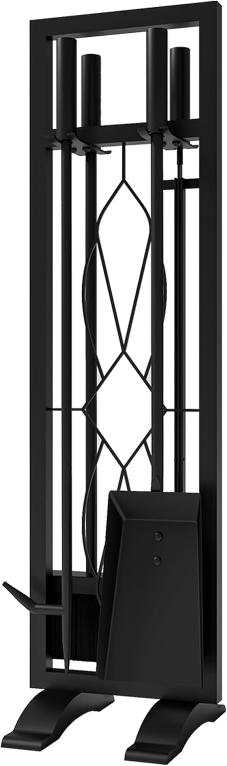 Fire Beauty 5-Piece Wrought Iron Indoor Fireplace Tools Set for Wood Stove