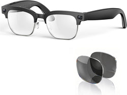 2026 AI Smart Glasses with Bluetooth and Camera,4K HD Video & Photo Capture,Real-Time Translation,Recording Glasses with AI Assistant,Object Recognition Glasses (Blue Light Lens+Sunglasses Lens)