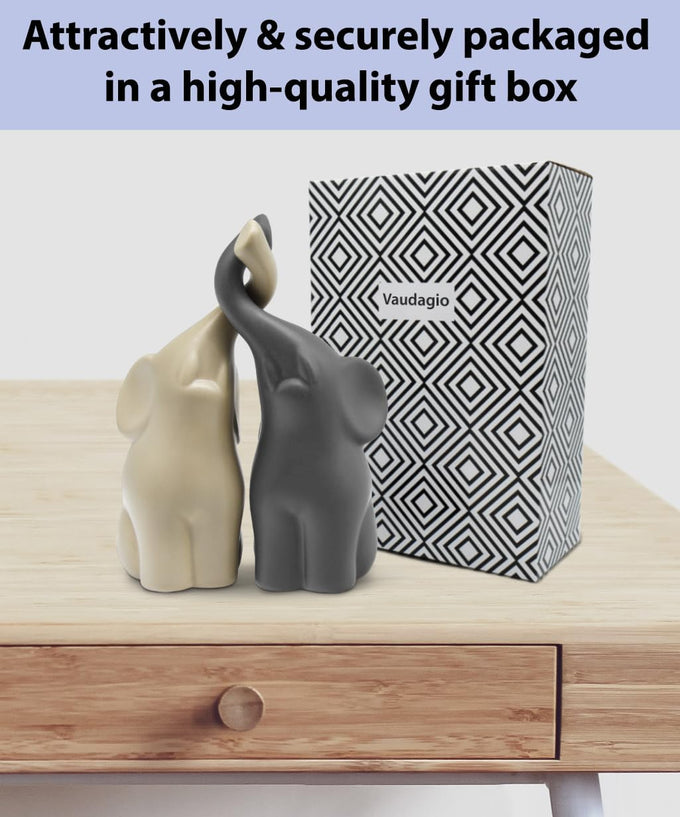 Vaudagio Loving Elephants Couple [6.3" high, Set of 2] Elephant Home Décor