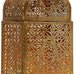Serene Spaces Living Moroccan Lightweight Thin Gold Ornate Candle Lantern, Antique Gold Lantern, Decorative Candle Holders for Indian Wedding, Eid, Ramadan, Events, 4.5" Diameter & 12" Tall