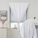 Self Adhesive Curtains Portable Blackout Curtain Simple and Easy to Install Bedroom Window Thermal Lnsulated Kitchen Room Darkening Black Small Drapes, 59" W X 96" L, White, 2 Panels