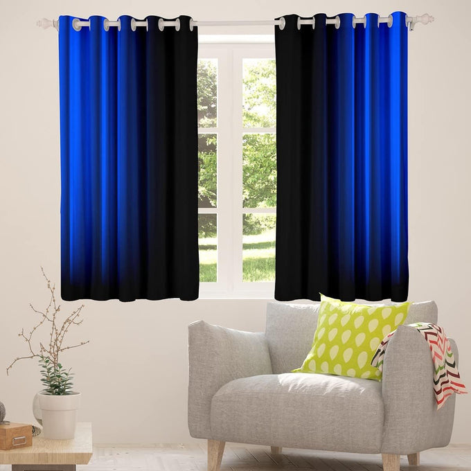 Feelyou Geometric Abstract Ombre Window Curtains for Bedroom Living Room Kids Teens Dark Blue and Black Striped Curtains Decor Modern Fashion Window Drapes Treatments 52W X 84L,2 Panels