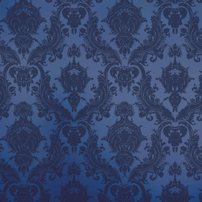 Tempaper Textured Metallic Blue Damsel Removable Peel and Stick Damask Wallpaper, 20.5 in X 16.5 ft, Made in the USA