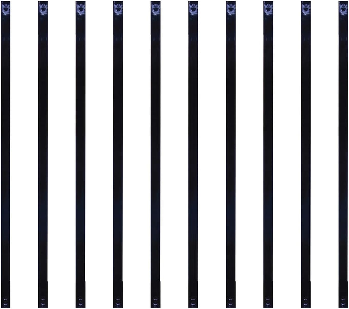 Baluster 1" x 1/2" Rectangular 38" Long, Powder Coated Black - RCTB38 (10 pcs)