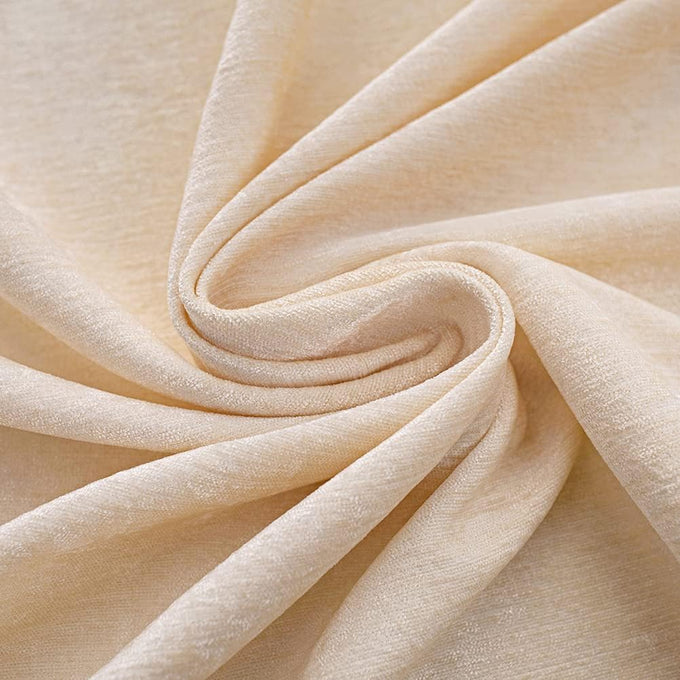 ELKCA Beige Double-Sided Chenille Curtains for Living Room Modern Window Treatment for Bedroom Curtain,Grommet Top,2 Panels (Beige, 52" W x 104" L)
