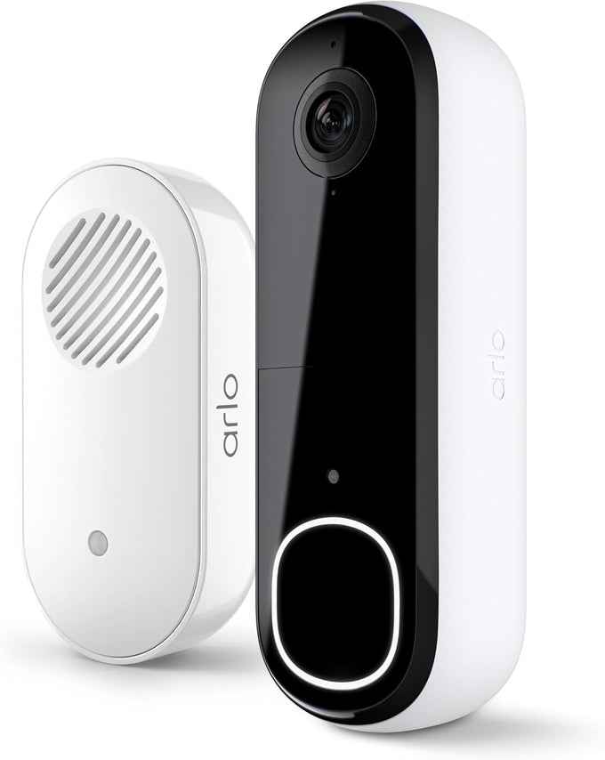Arlo Video Doorbell 2K (2nd Gen) Wireless or Wired - 1-Cam + Chime