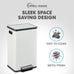 SIMPLI-MAGIC 13.2 Gallon (50L) Step Trash Can – Kitchen Garbage Can with Slow-Close Lid – Odor Control, Hands-Free, Easy to Clean, White