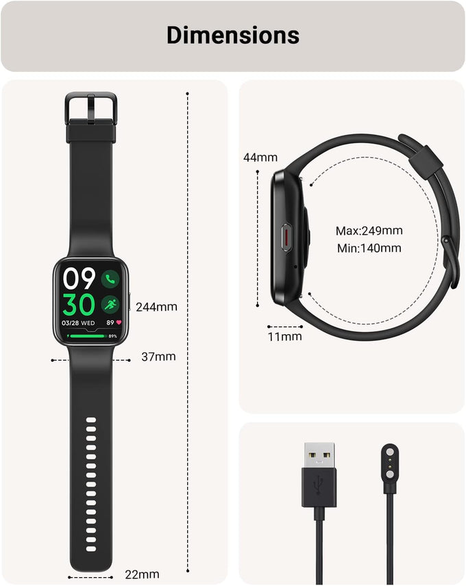 Tensky Smart Watch for Men/Women Android/iPhone/Samsung, Alexa Built-in, 1.8" Touch Screen Fitness Tracker with Answer/Make Calls, 3ATM Waterproof Heart Rate/Sleep/SpO2 Monitor, 120+ Sport Modes
