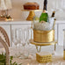 Mud Pie Marble and Gold Edge Riser Set, small 3" x 8" dia | large 4" x 10" dia